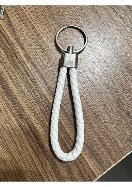 Deri Örgü Anahtarlık - Kadın, Erkek, Genç Deri Örgü Halat Anahtarlık / Beyaz Renk fiyatları