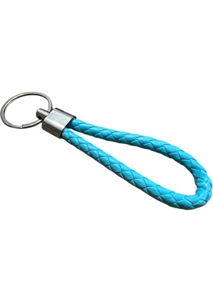 Deri Örgü Anahtarlık - Kadın, Erkek, Genç Deri Örgü Halat Anahtarlık / Turkuaz Renk indirimleri