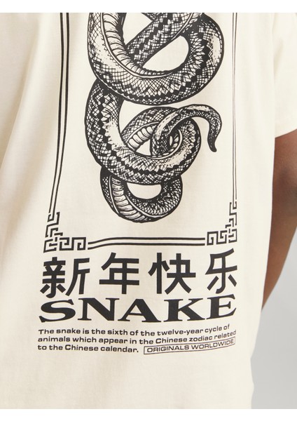 Jorsnake Tee Ss Crew Neck Tg Ln Erkek Bej Tshirt 12275402-06 fırsatları