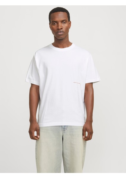 Jorporto Pattern Tee Ss Crew Neck Erkek Beyaz Tshirt 12273694-01