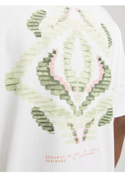Jorporto Pattern Tee Ss Crew Neck Erkek Beyaz Tshirt 12273694-01 modelleri