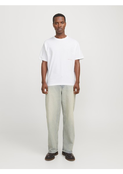 Jorporto Pattern Tee Ss Crew Neck Erkek Beyaz Tshirt 12273694-01 fırsatları