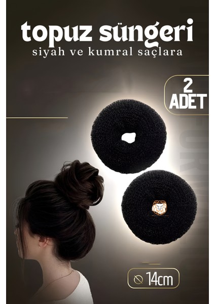 Siyah Saç Topuz Süngeri 2 Adet 14 cm Çap 6 cm Kalınlık 721341 fiyatları