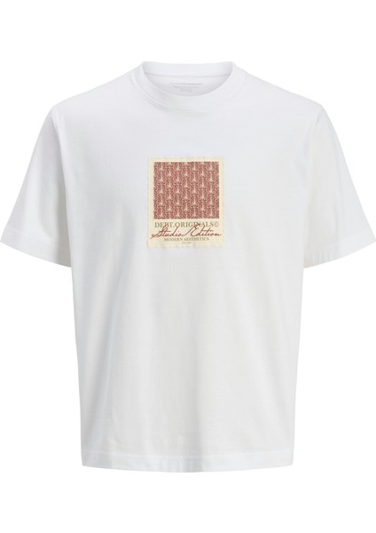 Jorıslıngton Aop Front Tee Ss Crew Neck Erkek Beyaz Tshirt 12273019-01