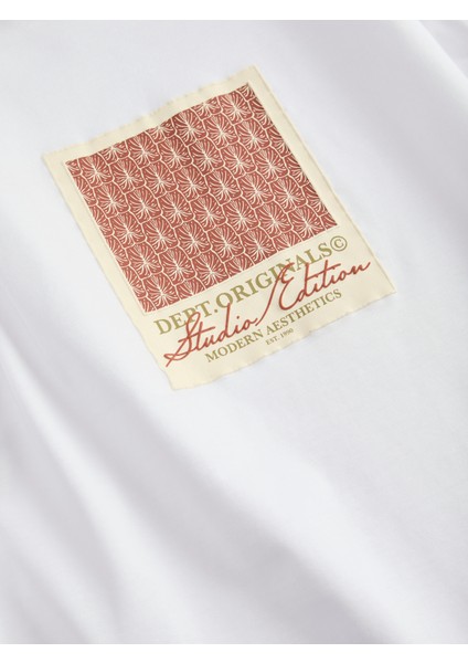 Jorıslıngton Aop Front Tee Ss Crew Neck Erkek Beyaz Tshirt 12273019-01