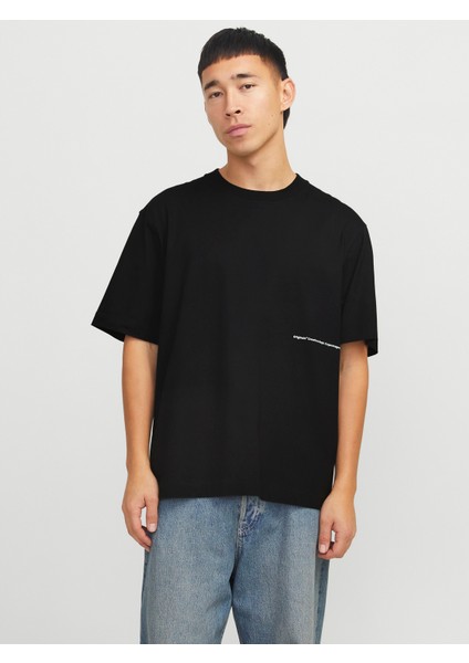 Jorporto Pattern Tee Ss Crew Neck Erkek Siyah Tshirt 12273694-02