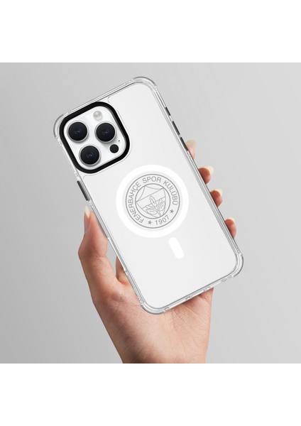 Apple iPhone 15 Pro Fenerbahçe Magsafe Monochrome Logo Şeffaf Telefon Kılıfı fırsatları