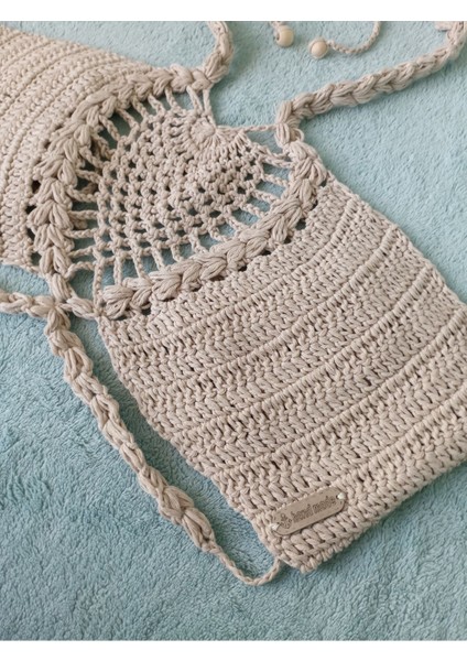 Vip Handmade Bej Crop Top Büstiyer
