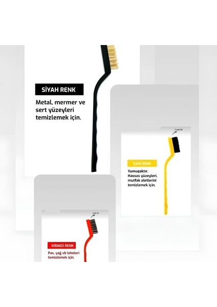 3'lü Detay Temizlik Fırça Seti indirimleri