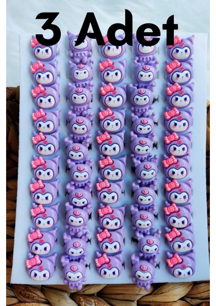 Karışık Kuromi Figürlü Kız Çocuk Ayarlanabilir Yüzük 3 Adet