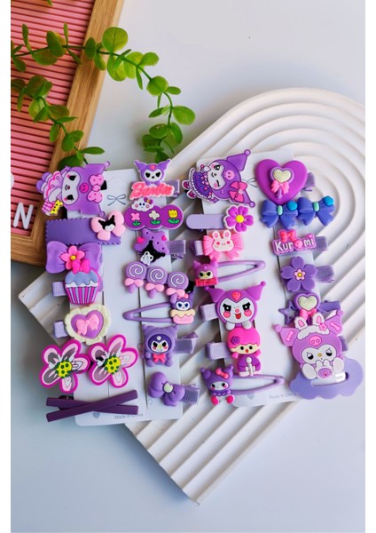 Kuromi 14 Parça Karışık Figürlü Toka Seti modelleri