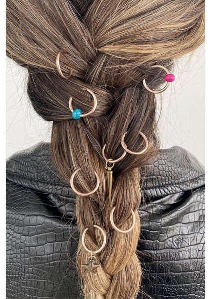 Saç Yüzüğü - Saç Piercingi -Saç Küpesi Renkli Aksesuar fiyatları