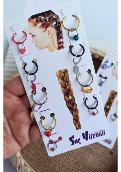 Saç Yüzüğü - Saç Piercingi -Saç Küpesi Renkli Aksesuar modelleri