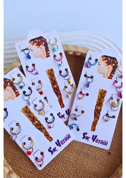 Saç Yüzüğü - Saç Piercingi -Saç Küpesi Renkli Aksesuar indirimleri