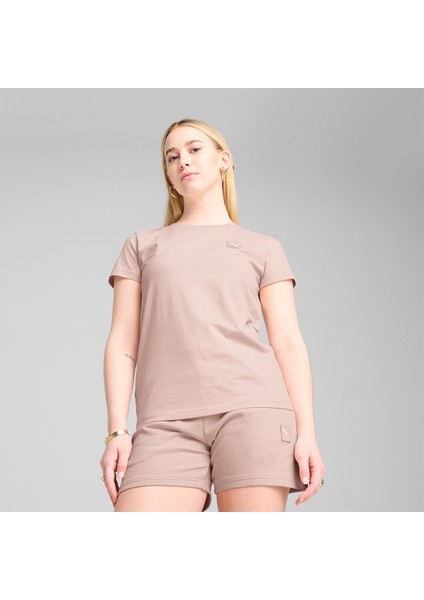 Essentials Elevated Kadın Pembe Yuvarlak Yaka Tişört