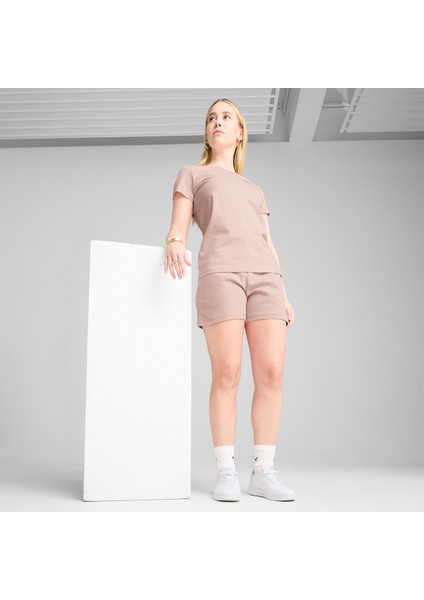 Essentials Elevated Kadın Pembe Yuvarlak Yaka Tişört