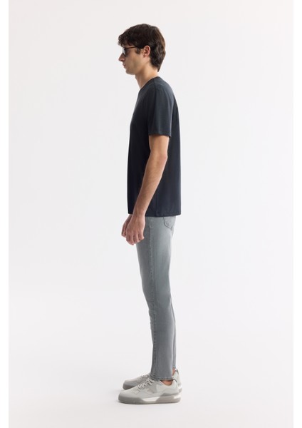 Erkek Gri Eskitme Yıkamalı Pamuklu Elastan Berlin Slim Fit Jean Pantolon A51Y3517 fırsatları