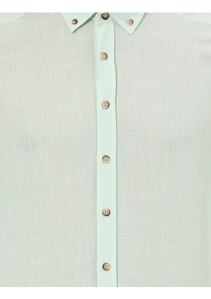 Erkek Yeşil Slim Fit Uzun Kollu Gömlek 50268183-VR054