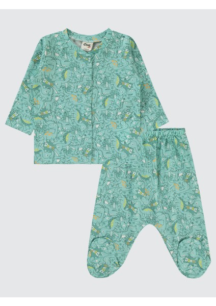 Erkek Bebek Pijama Takımı 1-6 Ay Mint