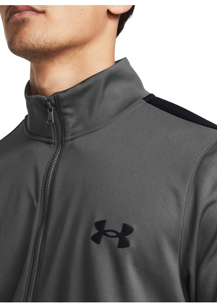 1357139-025 Ua Knit Track Suit Gri Erkek Fermuarlı Yaka Slim Fit Eşofman Takımı fiyatları