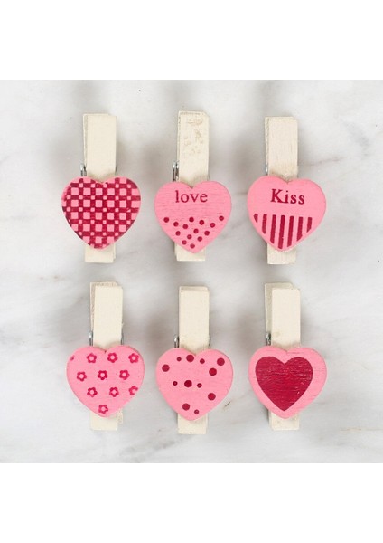 Dekoratif Pembe Kalp Desenli Mandal 6'lı fiyatları