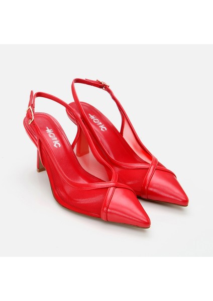 01AYH307410A750 KIRMIZI Kadın Fileli Stiletto