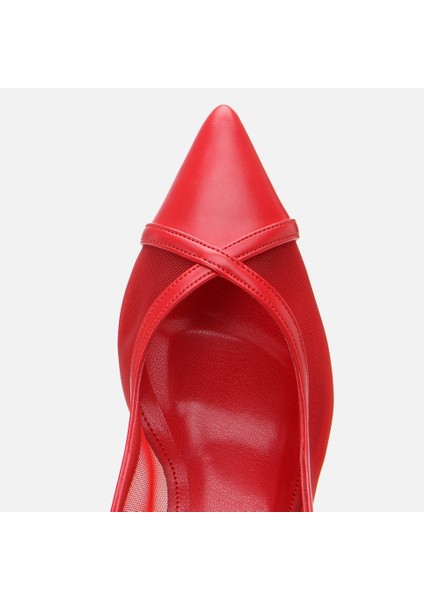 01AYH307410A750 KIRMIZI Kadın Fileli Stiletto