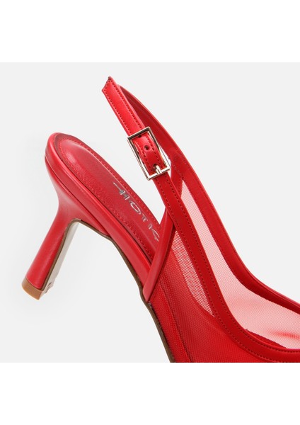 01AYH307410A750 KIRMIZI Kadın Fileli Stiletto