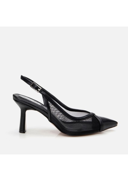 01AYH307410A100 SIYAH Kadın Fileli Stiletto