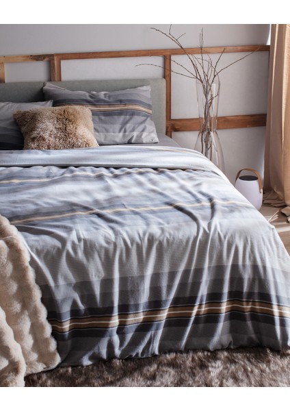 Destry Tek Kişilik Pamuk Flanel Nevresim Takımı - Gri fiyatları