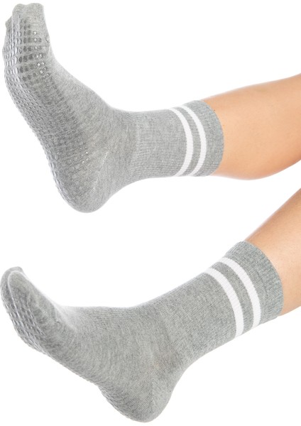 Bambu Kadın Kaydırmaz Taban Silikon Baskı Pilates Yoga Fitness Dans Aktivite Tenis Çorabı 3'lü Paket modelleri