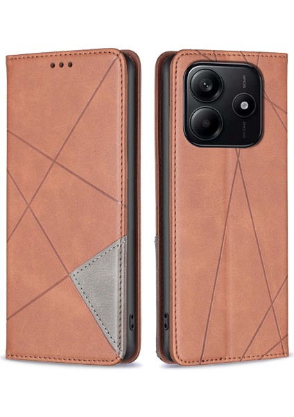 Xiaomi Redmi Note 14 Kart Yuvaları Deri Telefon Kapağı (Yurt Dışından)