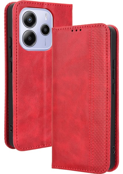 Xiaomi Redmi Note 14 Deri Cüzdan Standı Retro Doku Telefon Kapağı (Yurt Dışından)