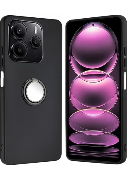 Xiaomi Redmi Note 14 Mat Kılıf Halka Kickstand Yumuşak Tpu Telefon Kapağı (Yurt Dışından)