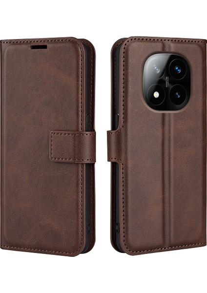 Xiaomi Redmi Note 14 Pro Plus 5g Standlı Kılıf Çizilmez Buzağı Dokulu Deri Telefon Kapağı (Yurt Dışından)