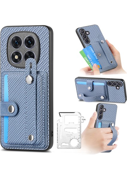 Xiaomi Redmi Note 14 Pro Plus 5g Kart Tutucu Bileklik Deri Kaplamalı Telefon Kapağı (Yurt Dışından)