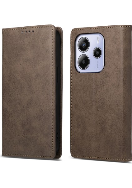 Xiaomi Redmi Note 14 Cüzdan Kılıf Rfıd Engelleme Pu Deri Telefon Kapağı (Yurt Dışından)
