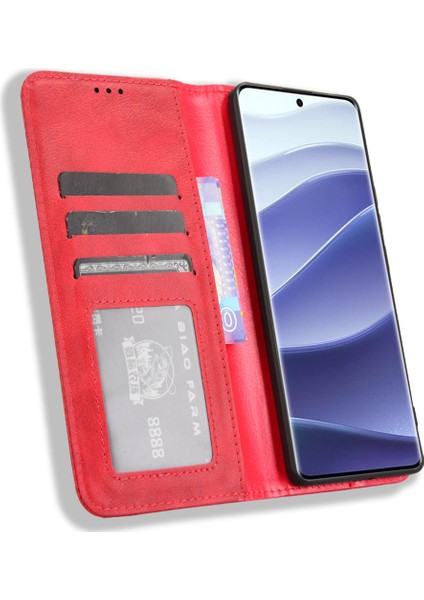 Xiaomi Redmi Note 14 Pro Plus 5g / Note 14 Pro 5g Deri Cüzdan Standı Retro Doku Telefon Kapağı (Yurt Dışından)