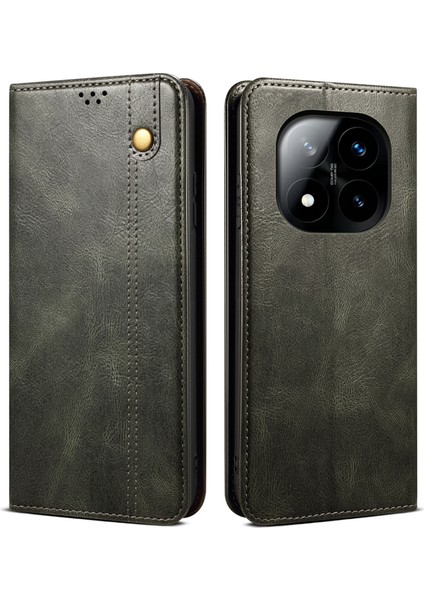 Xiaomi Redmi Note 14 Pro 5g Crazy Horse Doku Mumlu Deri Cüzdan Halkalı Telefon Kılıfı Kapağı (Yurt Dışından)