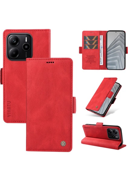 Xiaomi Redmi Note 14 Deri Cilt Dokunma Duygusu Cüzdan Telefon Kapağı (Yurt Dışından)