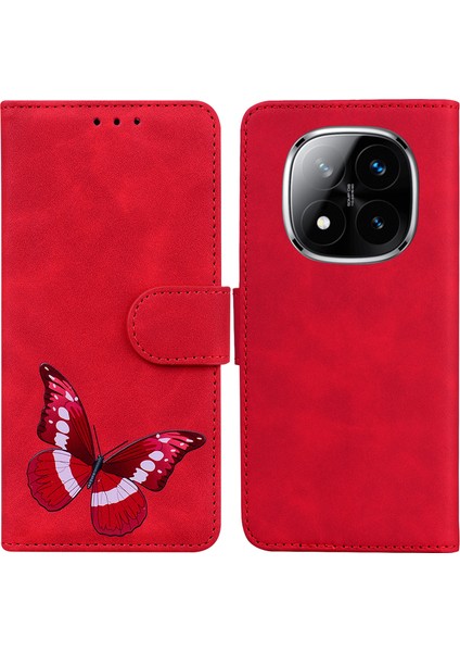 Xiaomi Redmi Note 14 Pro 5g Standlı Kılıf Pu Deri Telefon Kapağı Baskılı (Yurt Dışından)