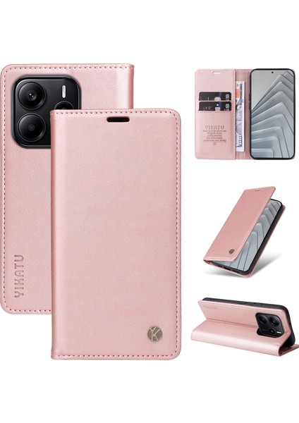 Xiaomi Redmi Note 14 Standlı Cüzdan Pu Deri Telefon Kılıfı (Yurt Dışından)