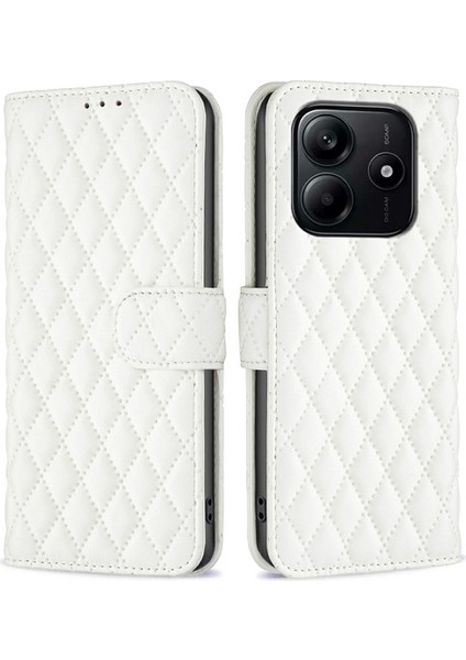 Xiaomi Redmi Note 14 Eşkenar Dörtgen Telefon Deri Kapak Standı (Yurt Dışından)