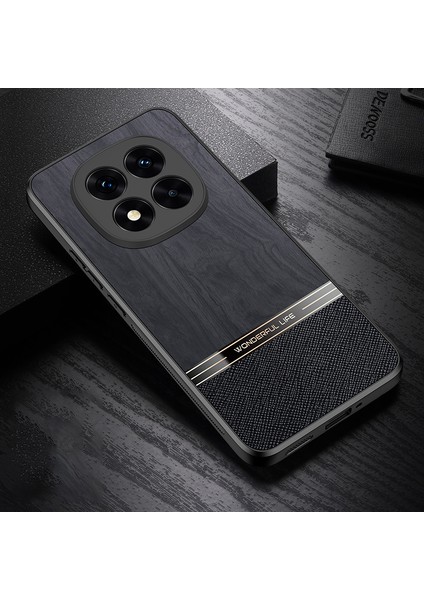 Xiaomi Redmi Note 14 Pro Plus 5g Ahşap Doku Deri Kaplamalı Tpu Telefon Koruyucu Kapak (Yurt Dışından)