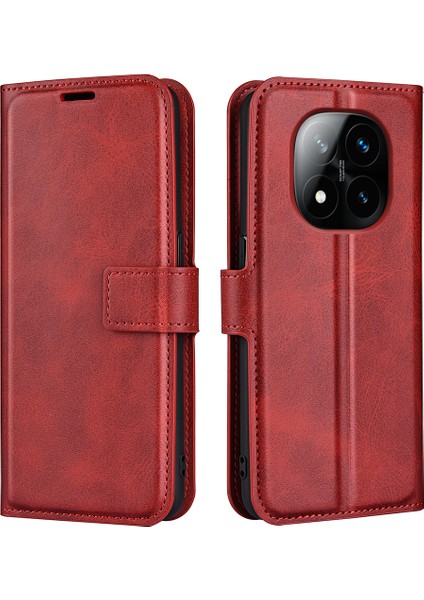 Xiaomi Redmi Note 14 Pro Plus 5g Standlı Kılıf Çizilmez Buzağı Dokulu Deri Telefon Kapağı (Yurt Dışından)