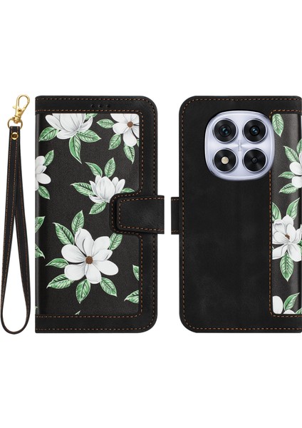 Xiaomi Redmi Note 14 Pro Kart Yuvalı 5g Pu Deri Çiçek Telefon Kapağı (Yurt Dışından)