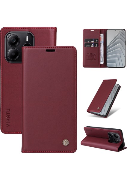 Xiaomi Redmi Note 14 Standlı Cüzdan Pu Deri Telefon Kılıfı (Yurt Dışından)