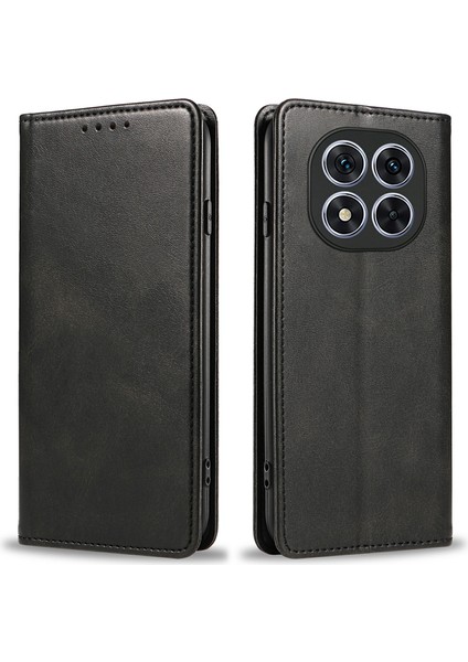 Xiaomi Redmi Note 14 Pro 5g Güçlü Manyetik Buzağı Dokusu Pu Deri Telefon Kapağı (Yurt Dışından)