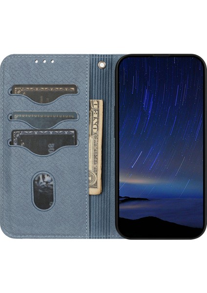 Xiaomi Redmi Note 14 Dokuma Doku Pu Deri Cüzdan Telefon Kapağı (Yurt Dışından)