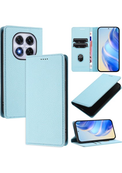 Xiaomi Redmi Note 14 Pro Plus 5g / Note 14 Pro 5g Cüzdan Rfıd Engelleme Litchi Doku Deri Kapak (Yurt Dışından)